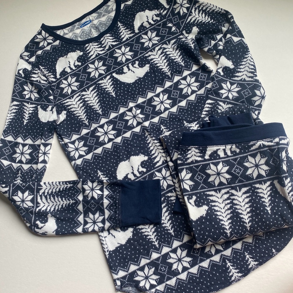 Old Navy Blue and White Patterned Pajamas